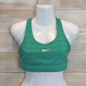 Nike dri fit womens athletic gym sports activewear bra color green size medium